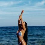 Bikini szydełkowe kolor - biały z niebieskim